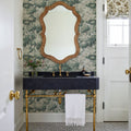 Greenwood Linden, Dusty Green Mural Wallpaper - room preview 03