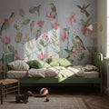 Tulips & Birds, Sky Blue Mural Wallpaper - room preview 03