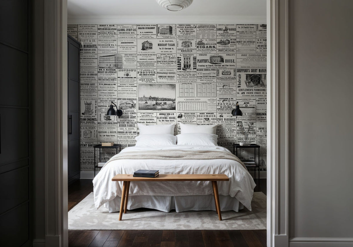 Dwellpaper Vintage Newspaper Mural Wallpaper image 3