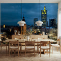 Sky Blue Twilight Metropolis Mural Wallpaper - room preview 03