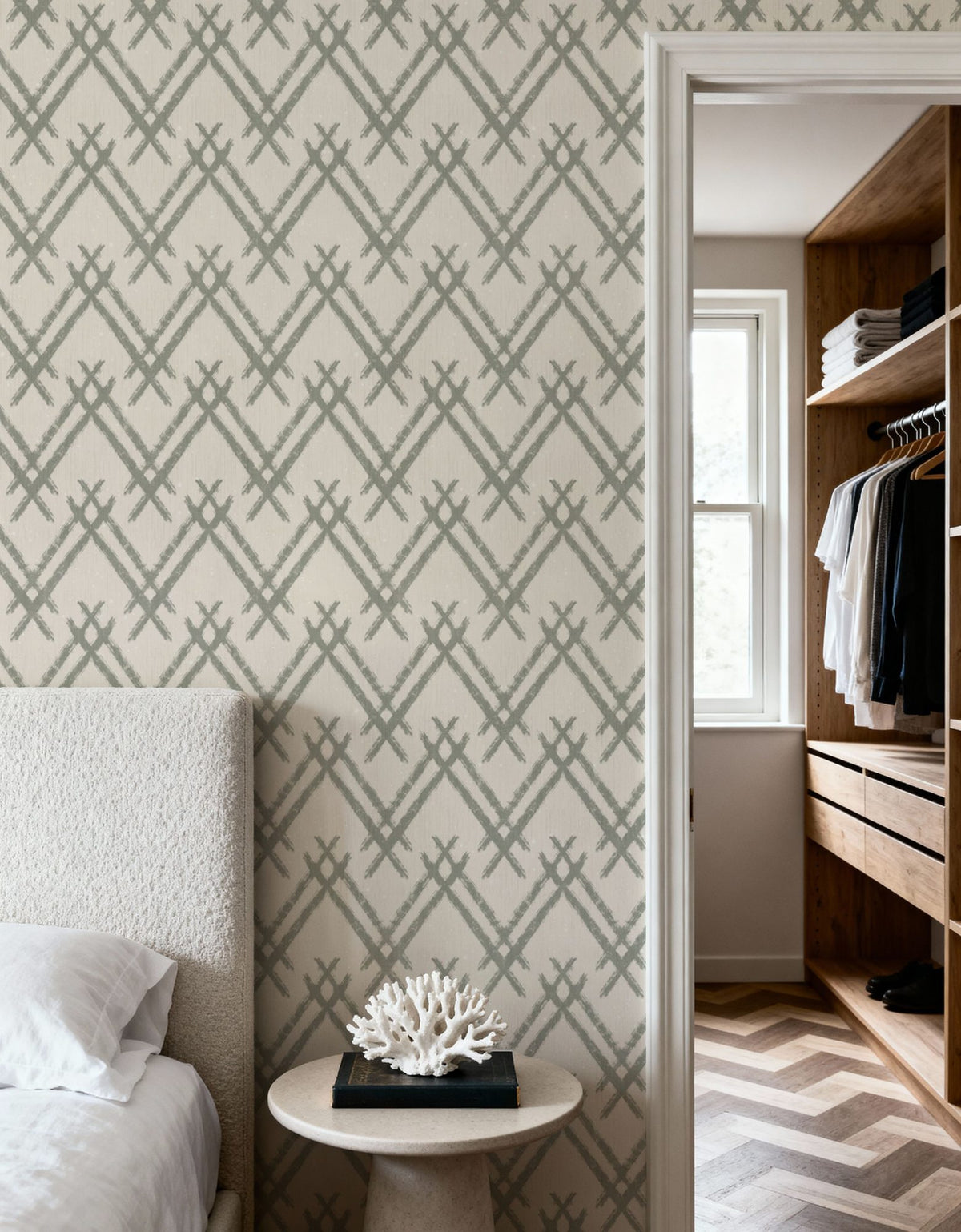 Woodland Tops Gray Mural Wallpaper - room preview 03