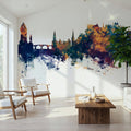 Stirling Scotland Skyline Blue & Bronze Mural Wallpaper - room preview 03