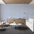 Textured Lines, French Blue Mural Wallpaper - room preview 03