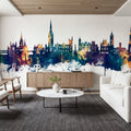 Derry Northern Ireland Skyline Blue & Bronze Mural Wallpaper - room preview 03