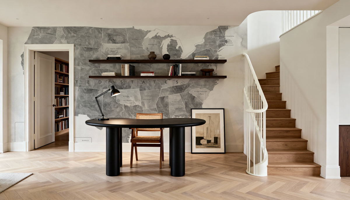 US State Map - Jimmy Wash Mural Wallpaper - room preview 03