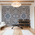 Gentle Branches, Beige & Lavender Mural Wallpaper - room preview 03