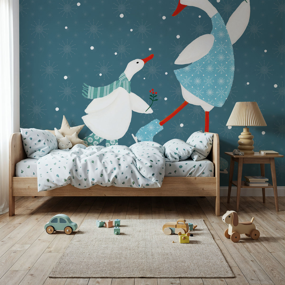 Ducks in the Snow VIII Mural Wallpaper - room preview 03