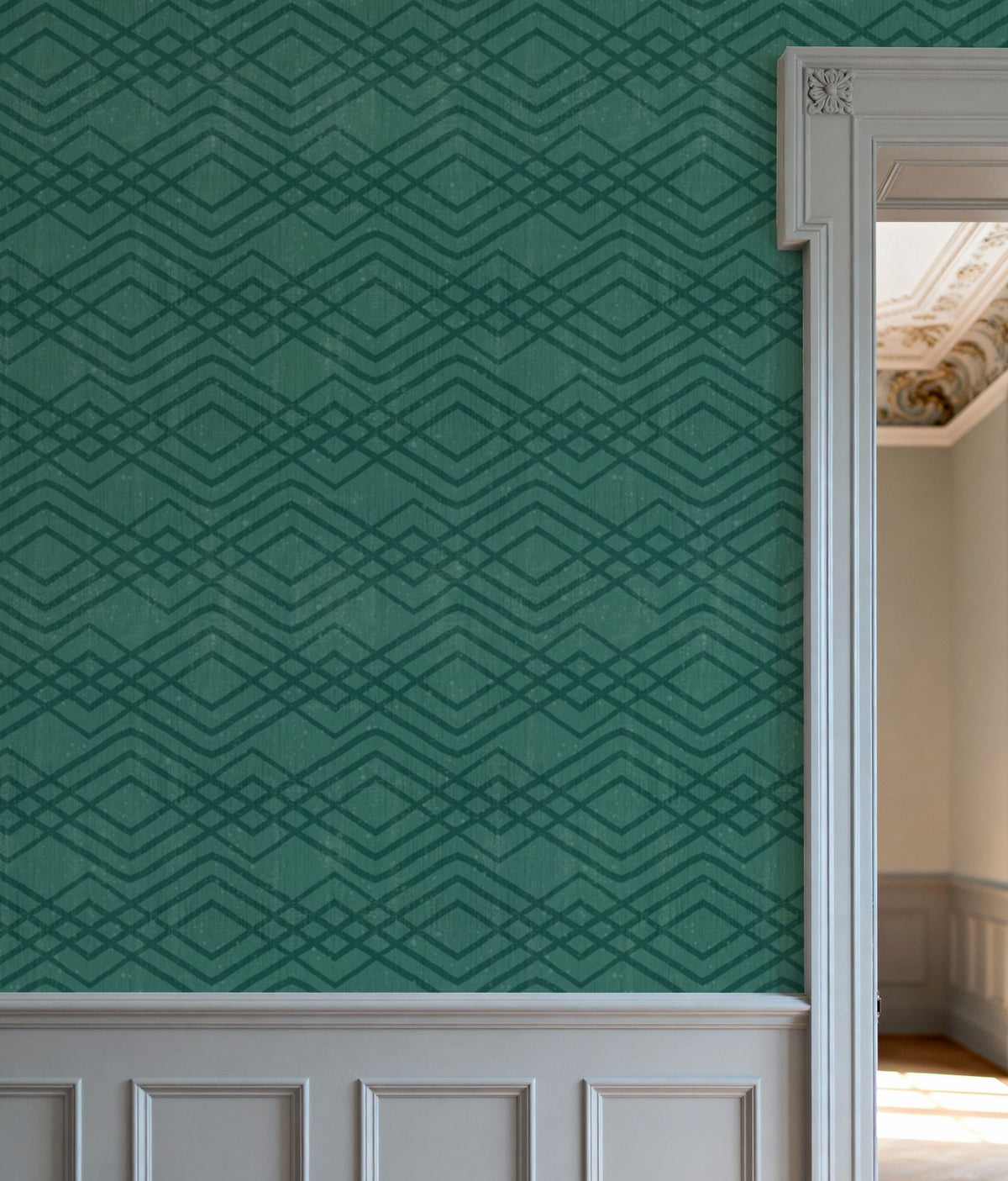 Woodland Waves Tropical Green Mural Wallpaper - room preview 03
