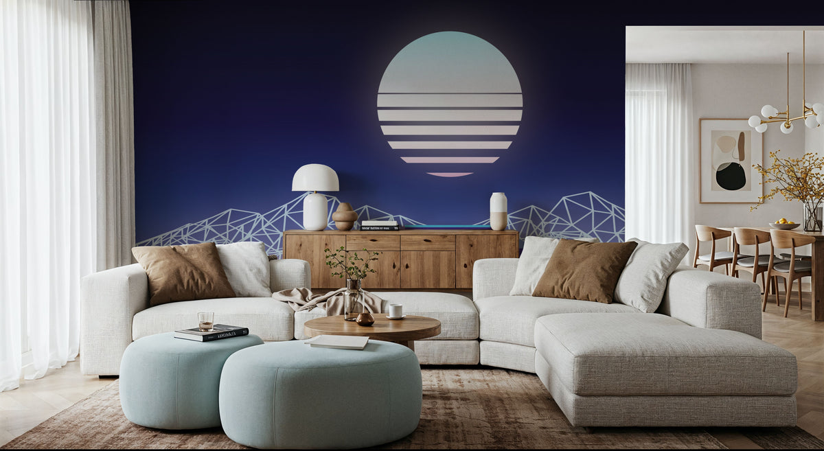 Retrowave Car Mural Wallpaper - room preview 03