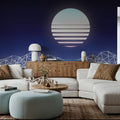Retrowave Car Mural Wallpaper - room preview 03