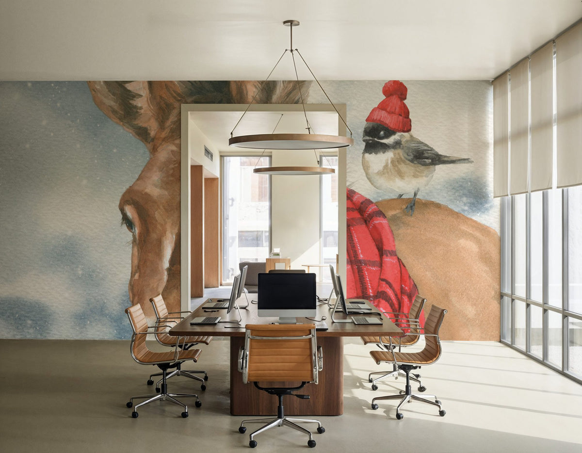 Winter Donkey Mural Wallpaper - room preview 03