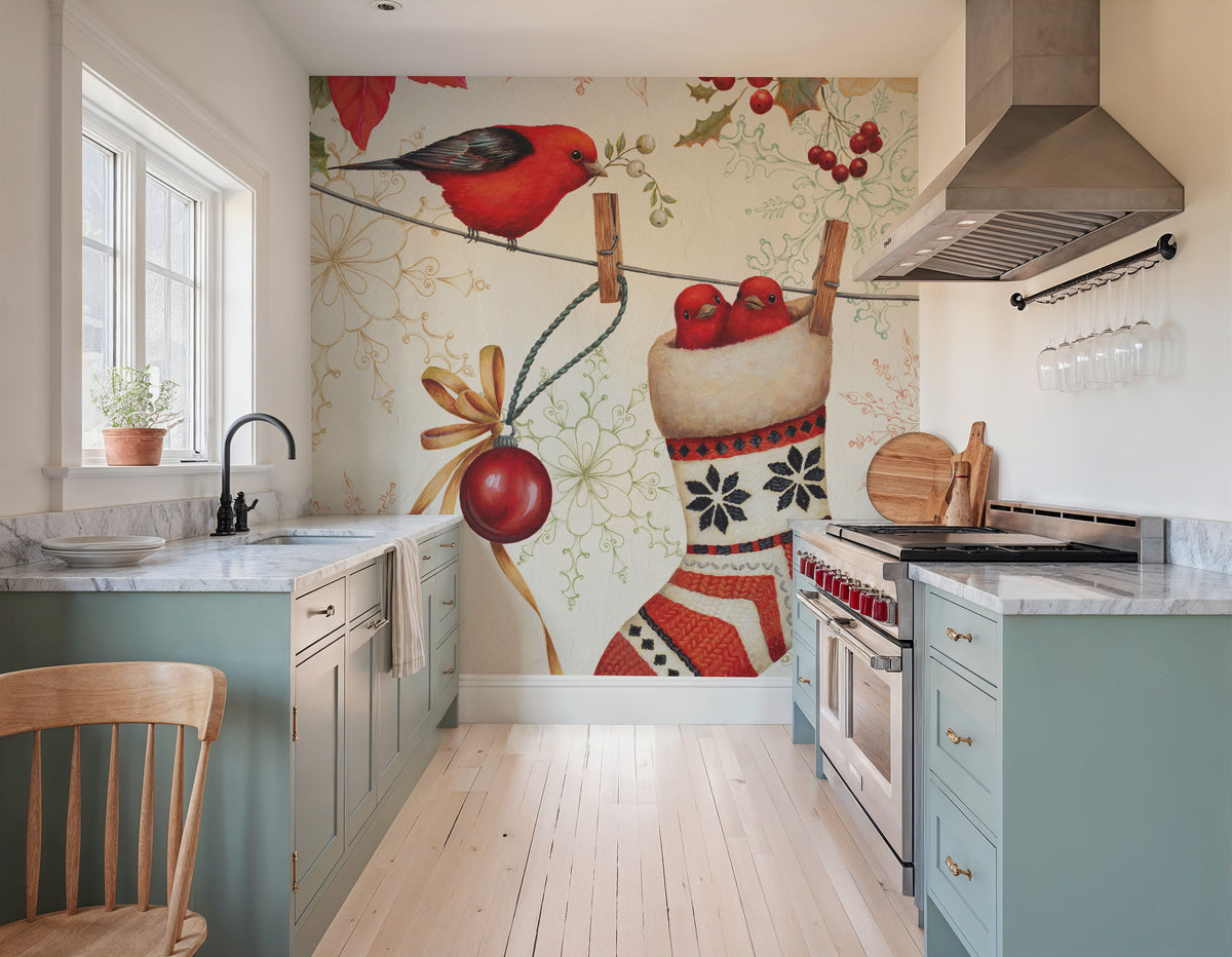 Holiday Wings V Mural Wallpaper - room preview 03