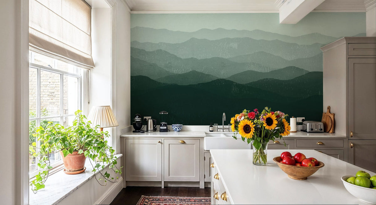 Green Mountains Mural Wallpaper - room preview 03