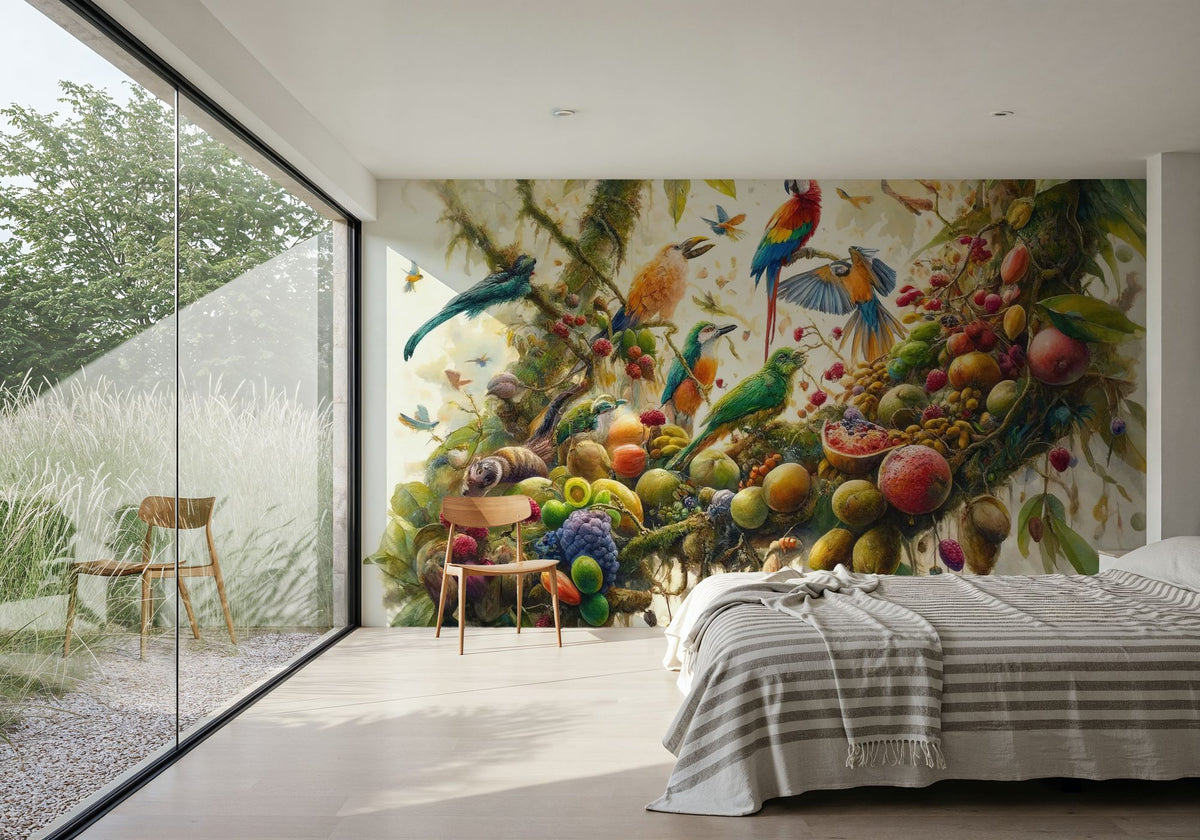Jungle Symphony in Vivid Hues Mural Wallpaper - room preview 03
