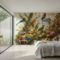 Jungle Symphony in Vivid Hues Mural Wallpaper - room preview 03