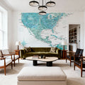 US Mexico Caribbean Map - Aquamar Mural Wallpaper - room preview 03