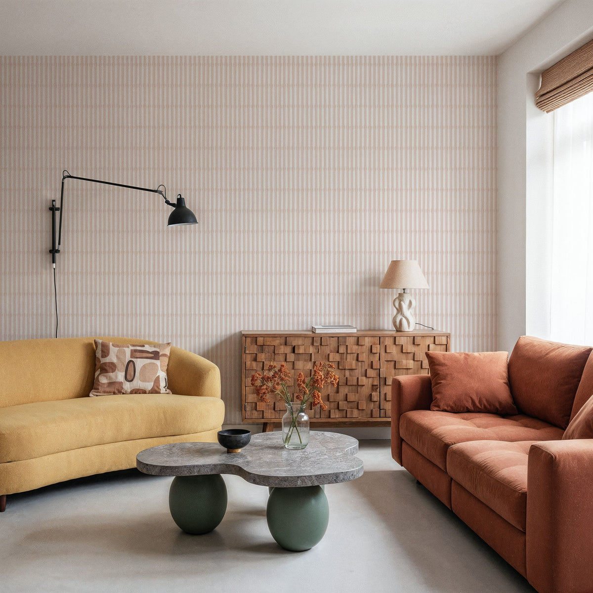 Bamboo Stripes, Ballet Slippers Mural Wallpaper - room preview 03