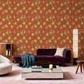 Time to Share Pears Orange Mural Wallpaper - room preview 03