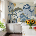 Whispers of the Mountain, White Mural Wallpaper - room preview 03