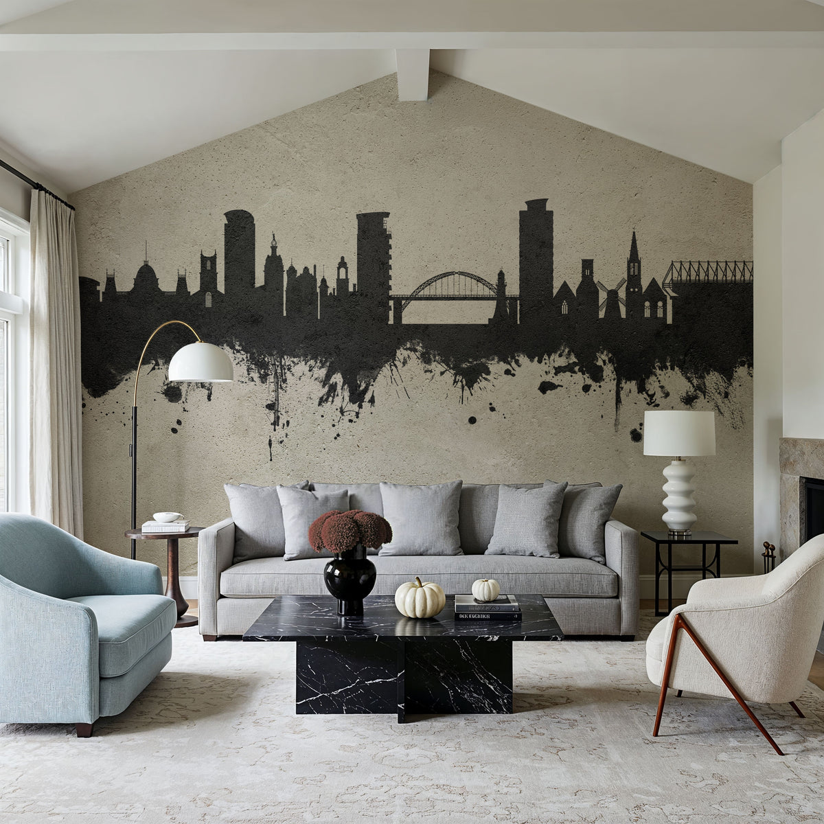 Sunderland England Skyline Concrete Mural Wallpaper - room preview 03
