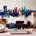 Paramaribo Suriname Skyline Blue & Bronze Mural Wallpaper - room preview 03