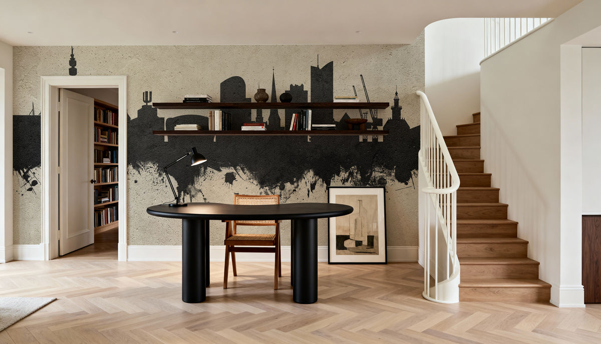 Dortmund Germany Skyline Concrete Mural Wallpaper - room preview 03