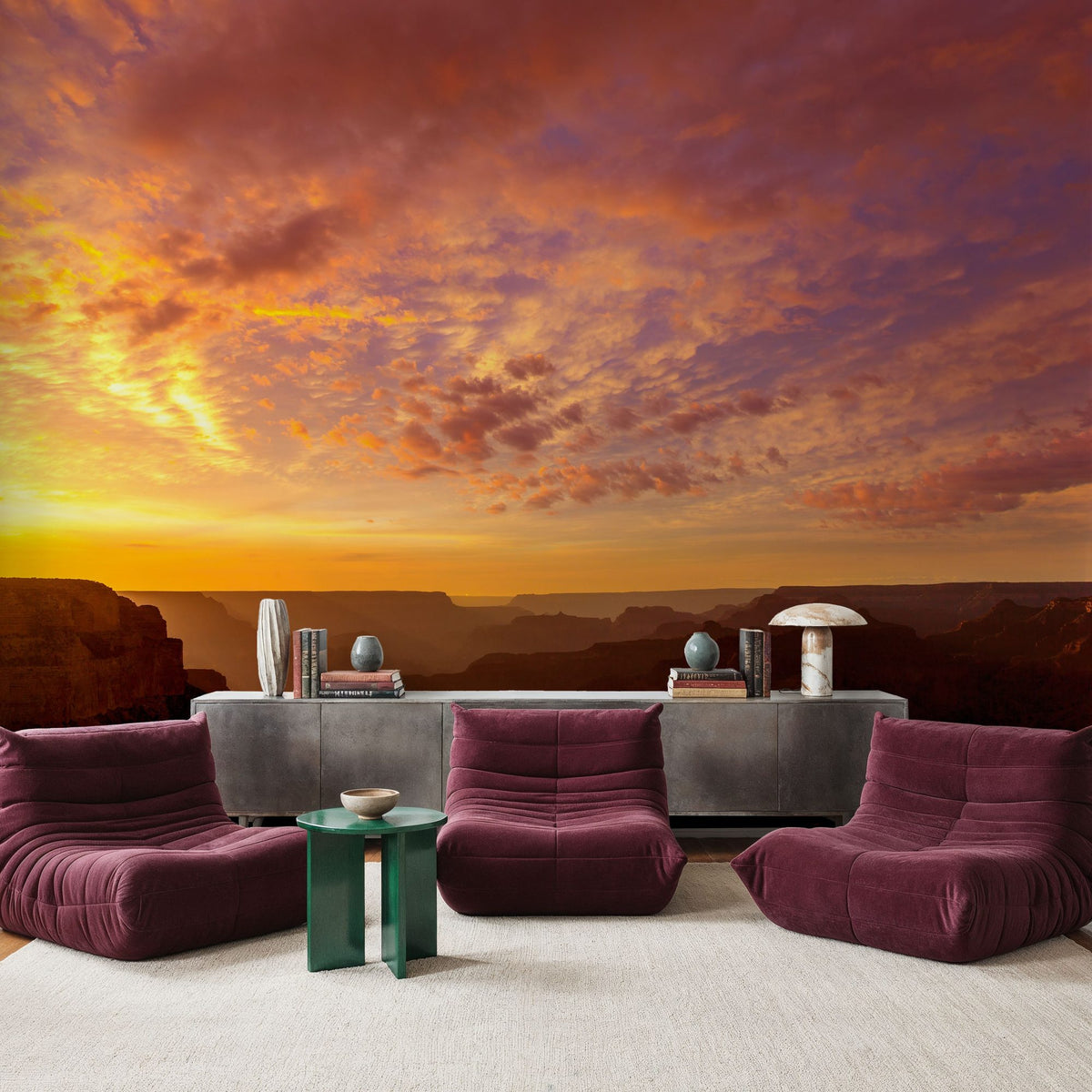 Grand Canyon Sunset Pink Mural Wallpaper - room preview 03