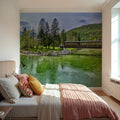Mountain Bridge Serenity Mural Wallpaper - room preview 03