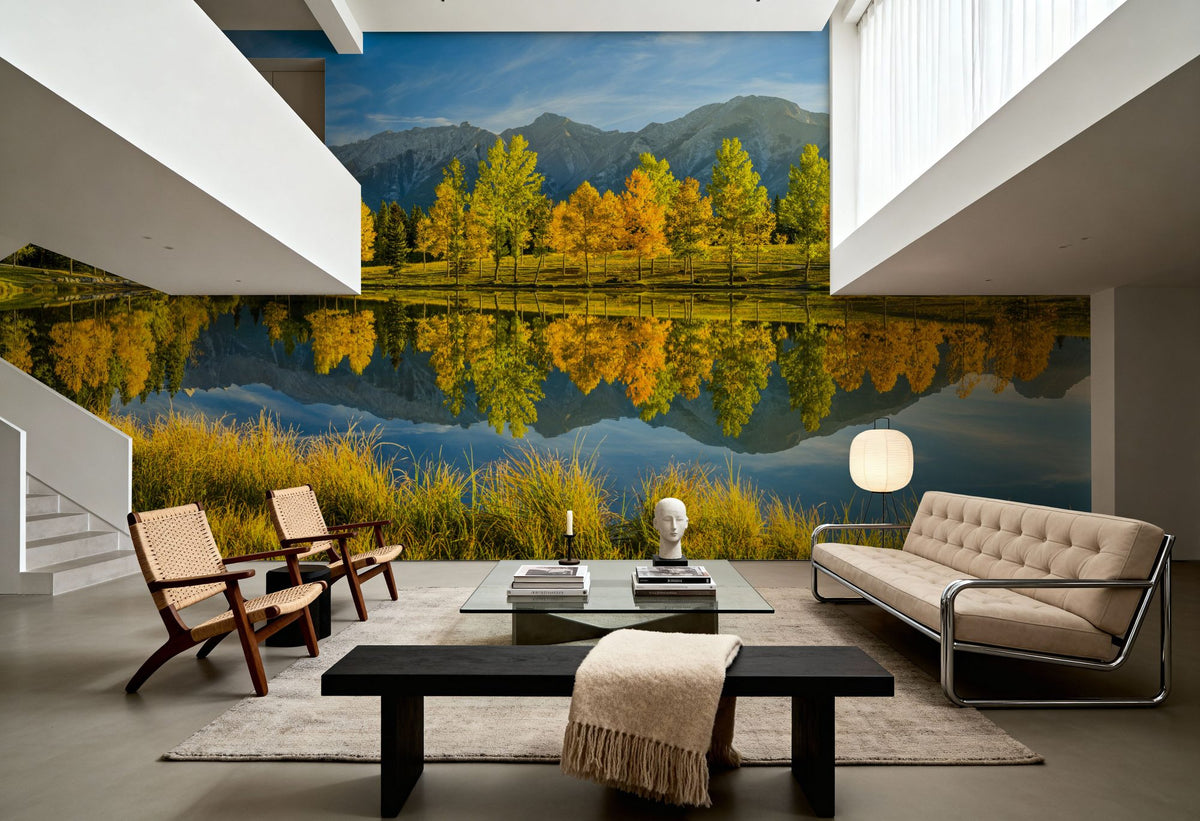 Quarry Lake Fall Mural Wallpaper - room preview 03