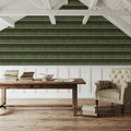 Green Stripes Dark Mural Wallpaper - room preview 03