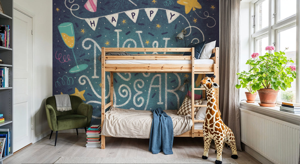 Happy New Year Mural Wallpaper - room preview 03