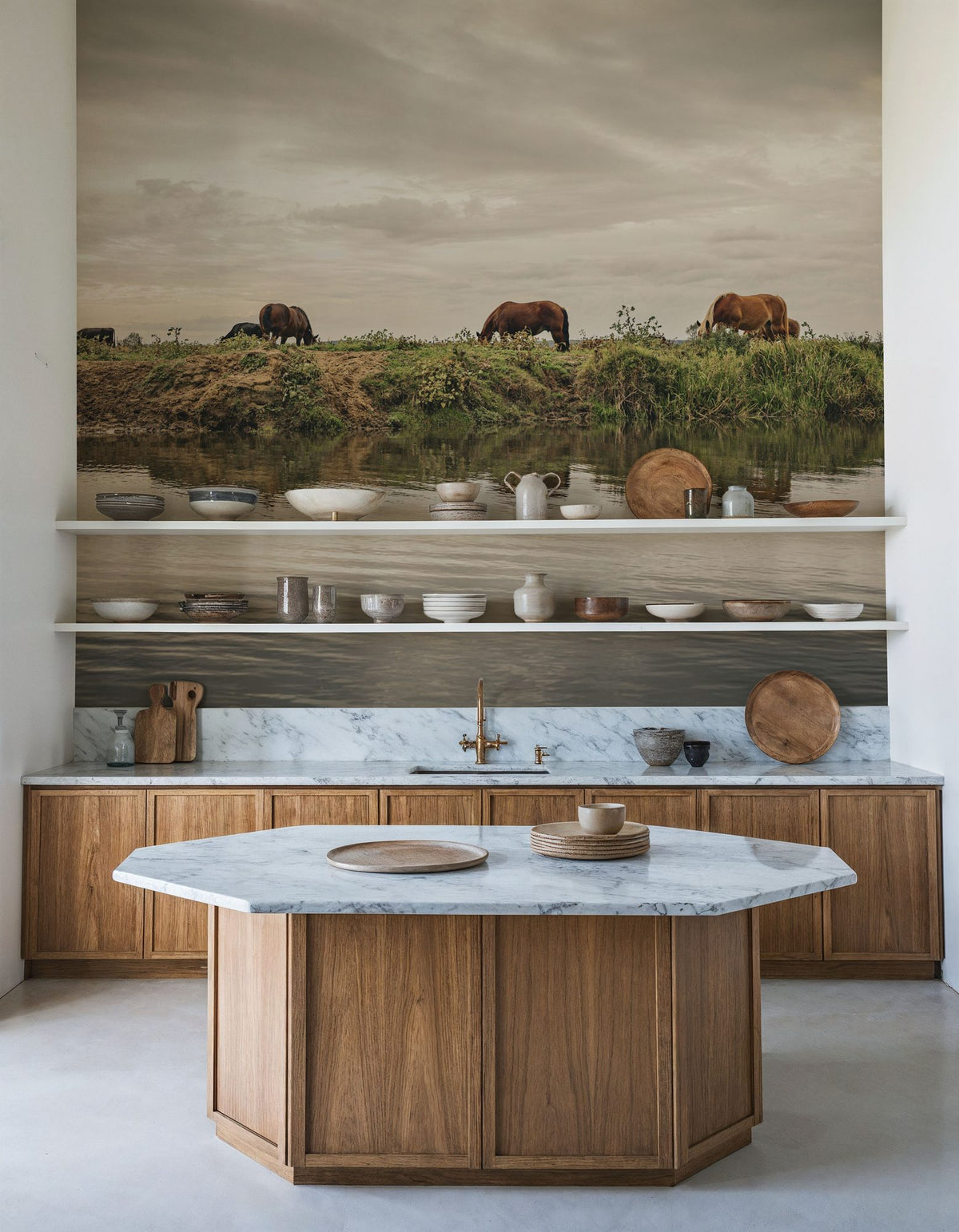 Idyll on the River Mural Wallpaper - room preview 03