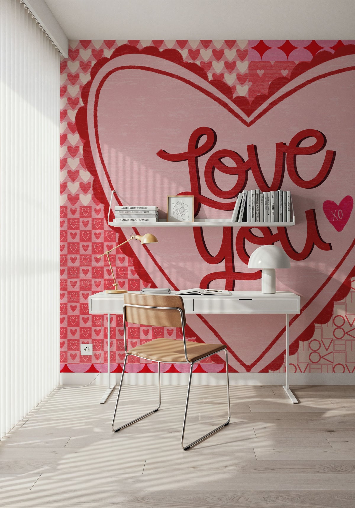 Love You Valentine Mural Wallpaper - room preview 03