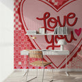 Love You Valentine Mural Wallpaper - room preview 03