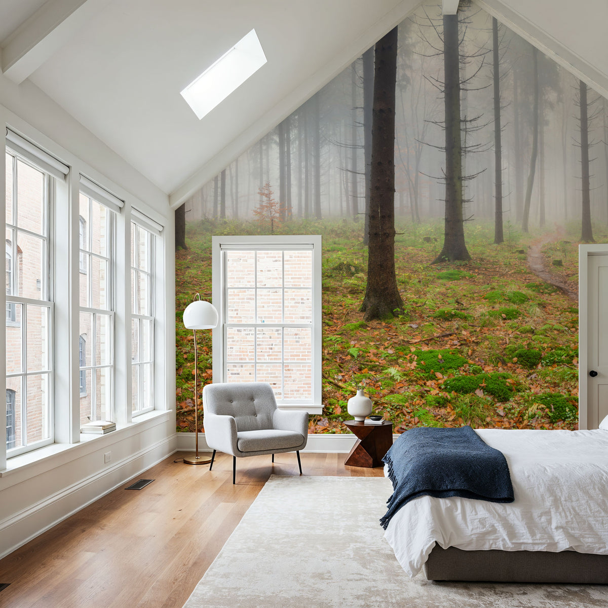 Foggy Forest Mural Wallpaper - room preview 03