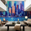 Chromatic Skyline Mural Wallpaper - room preview 03