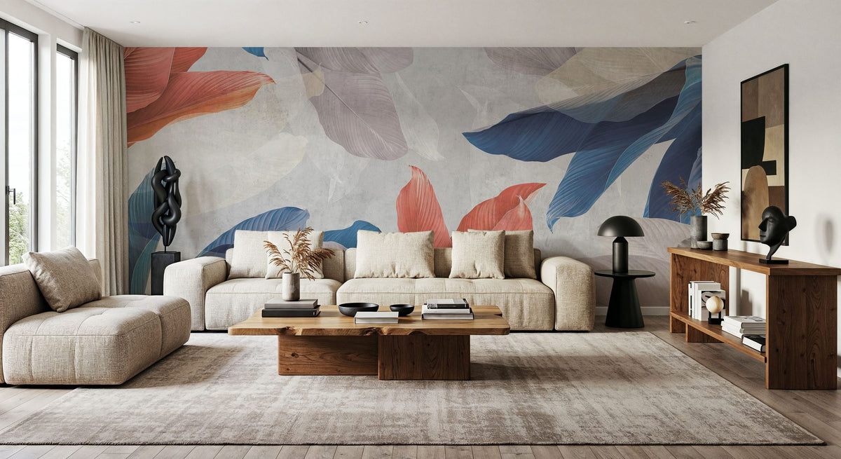 Layered Leaves Mural Wallpaper - room preview 03