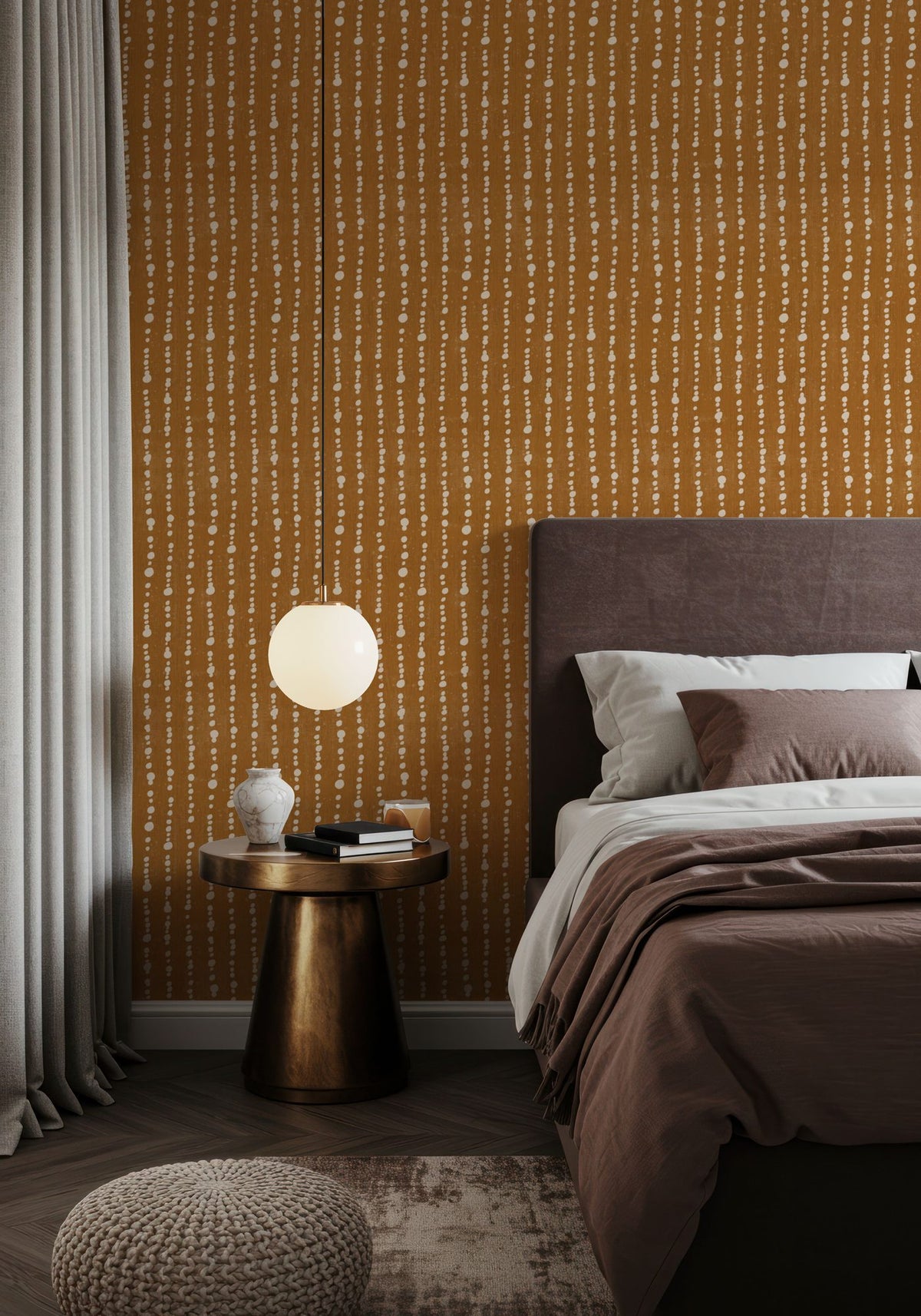 Woodland Drops Bronze Mural Wallpaper - room preview 03