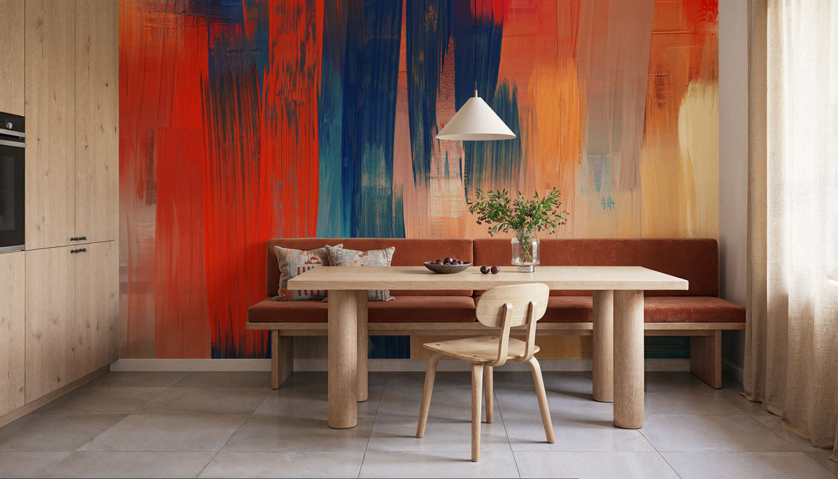 Abstract Study in Red Mural Wallpaper - room preview 03