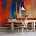 Abstract Study in Red Mural Wallpaper - room preview 03