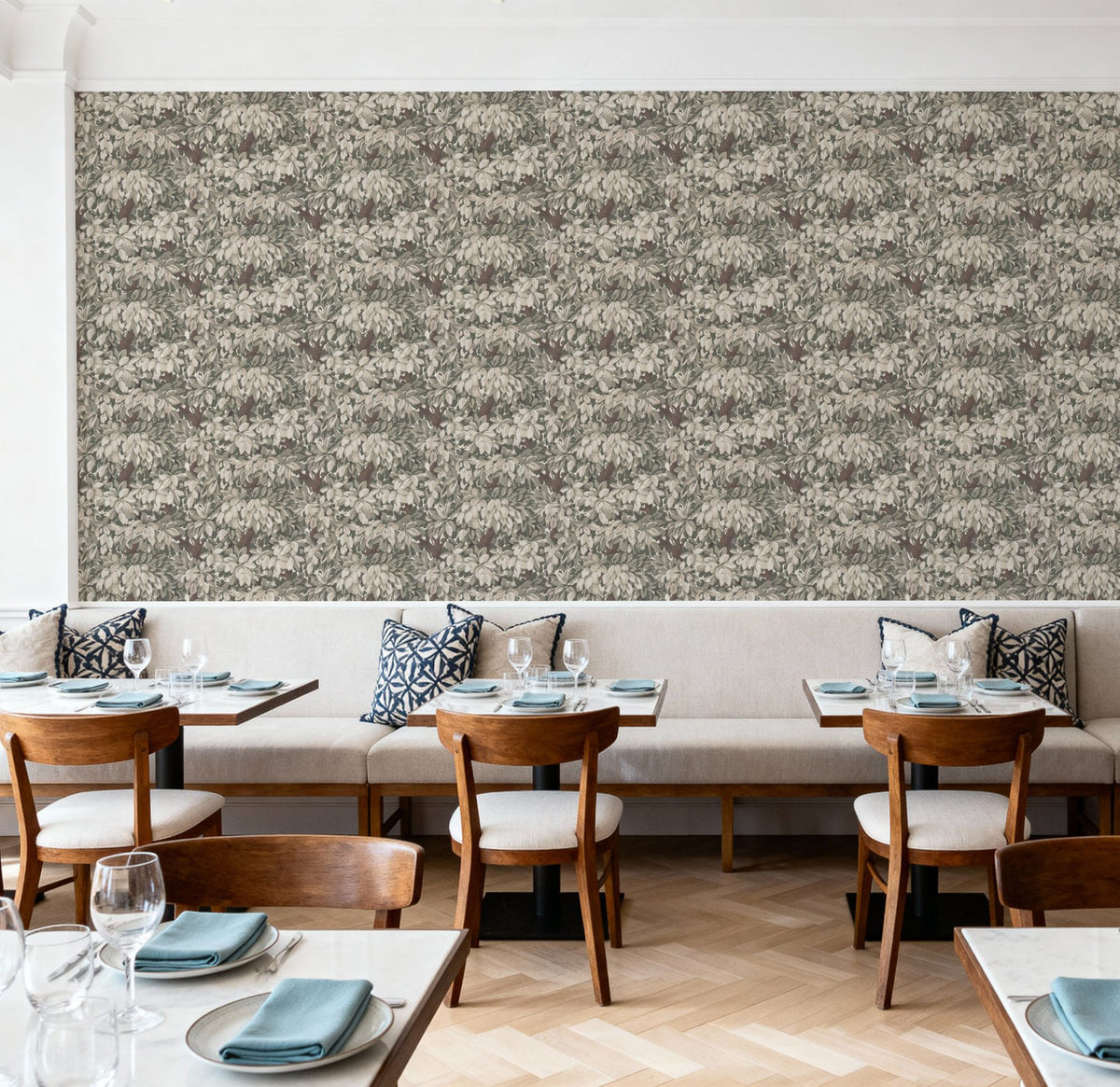 Tree Bower, Khaki Mural Wallpaper - room preview 03