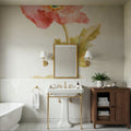 Garden Poppy on White Mural Wallpaper - room preview 03