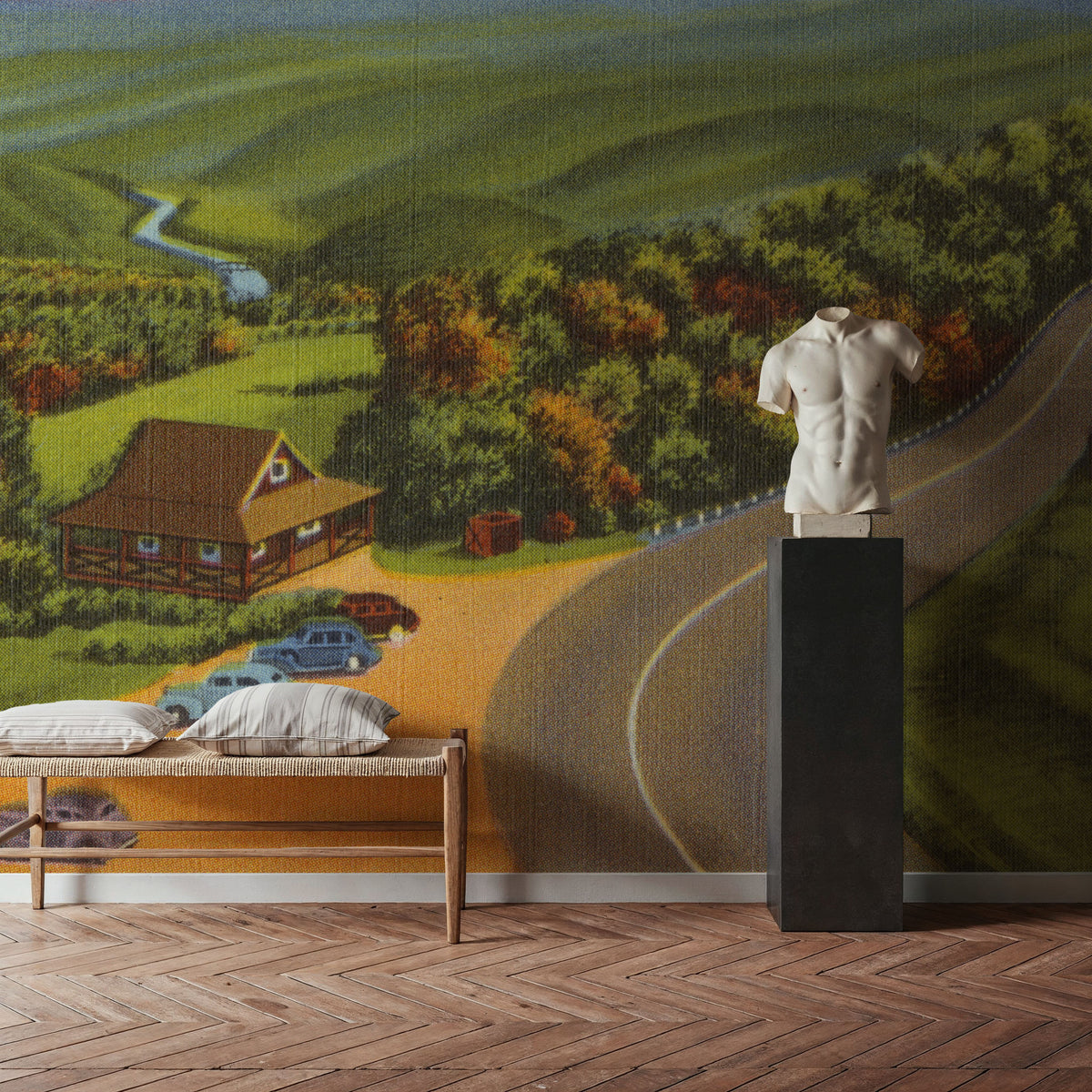 Deerfield River Valley Mural Wallpaper - room preview 03