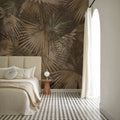 Retro Sunny Palms Mural Wallpaper - Warm Tone - room preview 03