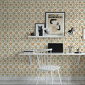 Autumn Tiles White Mural Wallpaper - room preview 03