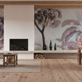 Tropical Forest Strolls Blue Mural Wallpaper - room preview 03