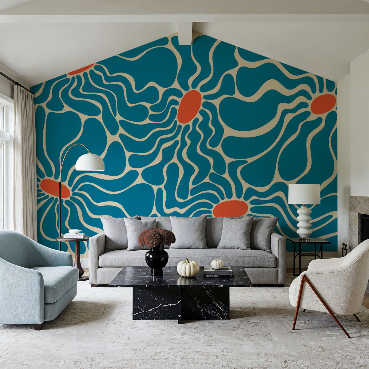 Fluid Flowers Mural Wallpaper - room preview 03