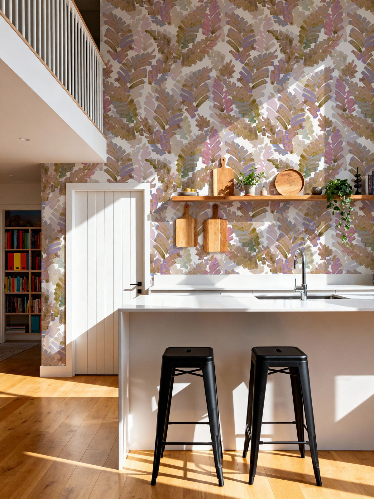 Painted Foliage Mural Wallpaper - room preview 03