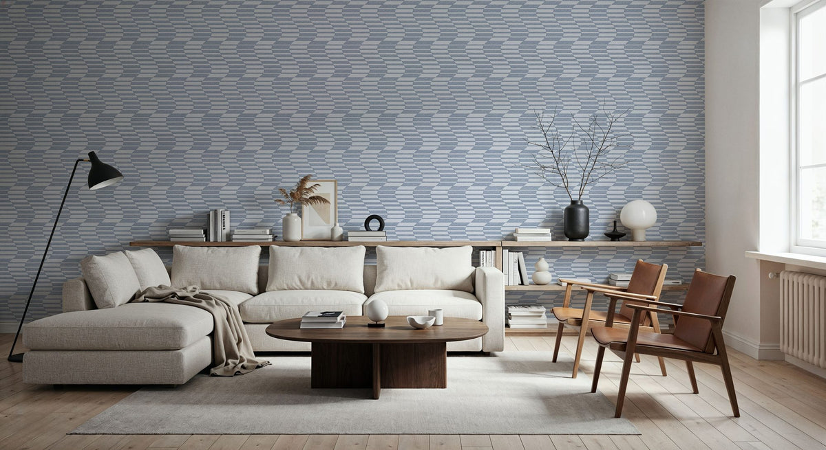 Pulse, Sky Blue Mural Wallpaper - room preview 03