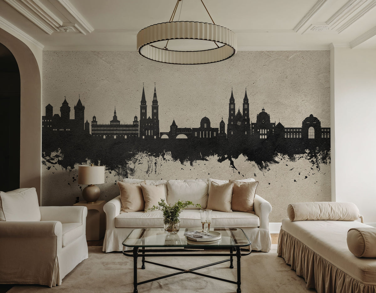 Nürnberg Germany Skyline Concrete Mural Wallpaper - room preview 03